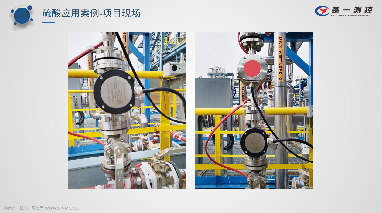 楚一测控硫酸在线折光浓度仪应用现场图