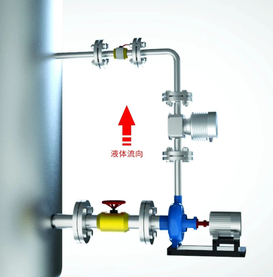 楚一在线折光浓度仪储液罐管路安装示意图 楚一在线折光浓度仪储液罐管路安装示意图